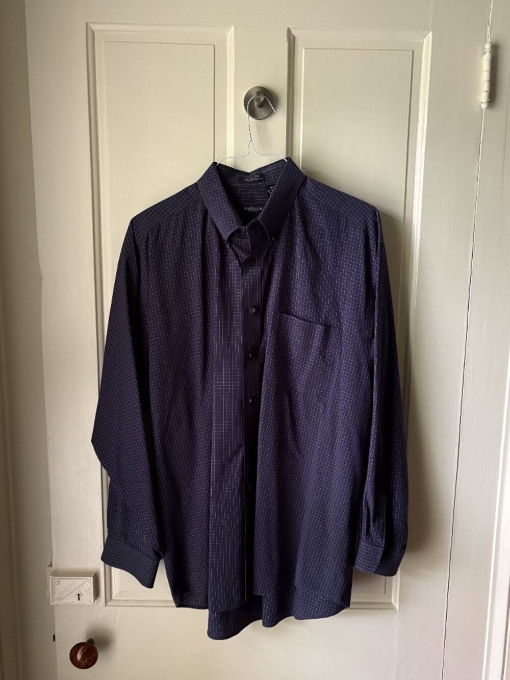 Van Heusen Button Down Collar Subtle Plaid Dress Shirt